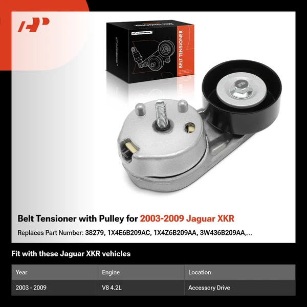 Belt Tensioner with Pulley for 2003-2009 Jaguar XKR