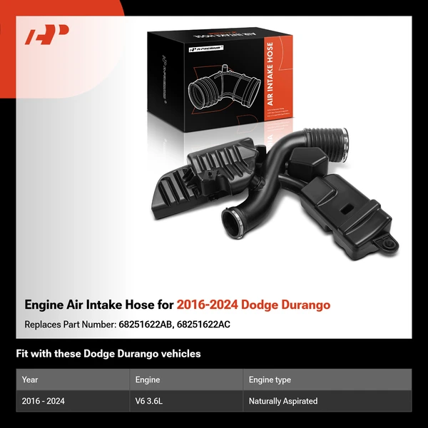 Engine Air Intake Hose for 2016-2024 Dodge Durango