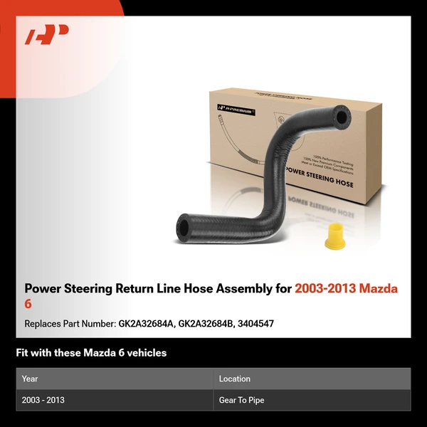 Power Steering Return Line Hose Assembly for 2003-2013 Mazda 6