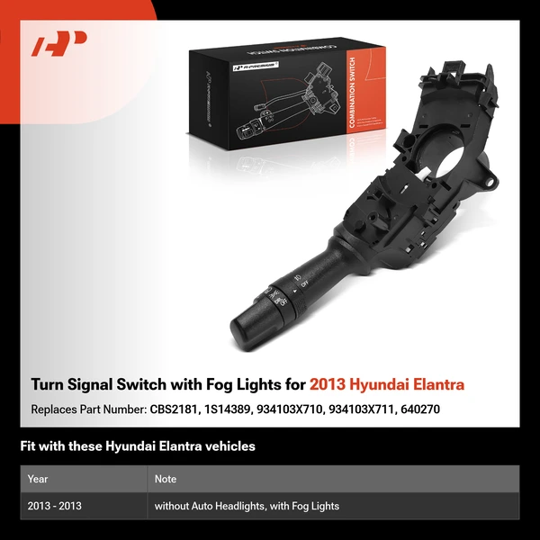 Turn Signal Switch with Fog Lights for 2013 Hyundai Elantra