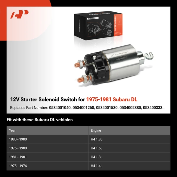 12V Starter Solenoid Switch for 1975-1981 Subaru DL