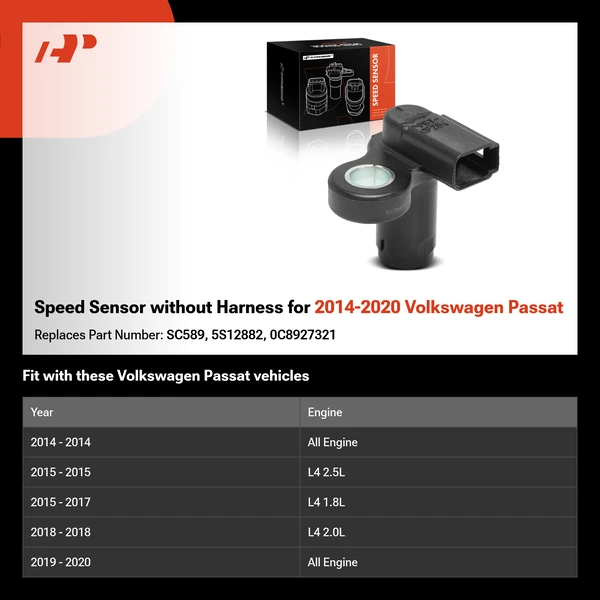 Speed Sensor without Harness for 2014-2020 Volkswagen Passat