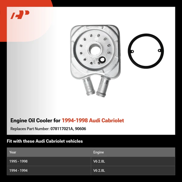Engine Oil Cooler for 1994-1998 Audi Cabriolet