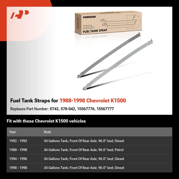 Fuel Tank Straps for 1988-1998 Chevrolet K1500
