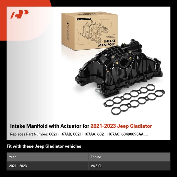 Intake Manifold with Actuator for 2021-2023 Jeep Gladiator