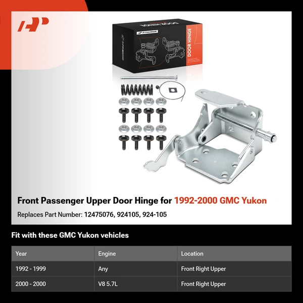 Front Passenger Upper Door Hinge for 1992-2000 GMC Yukon