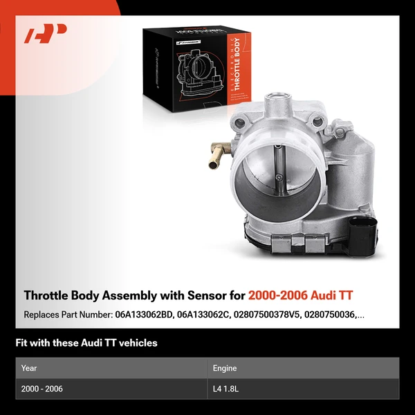 Throttle Body Assembly with Sensor for 2000-2006 Audi TT