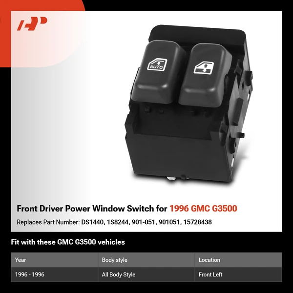 Front Driver Power Window Switch for 1996 GMC G3500