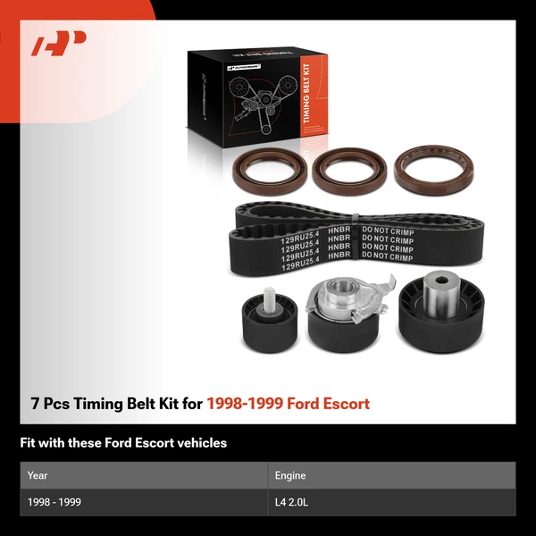 7 Pcs Timing Belt Kit for 1998-1999 Ford Escort