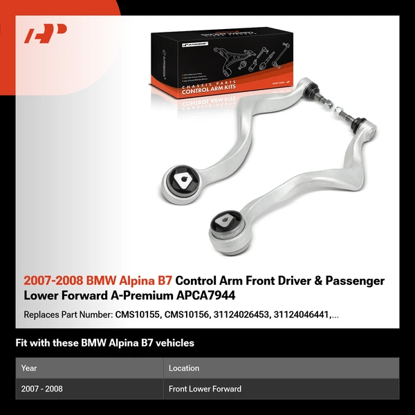 2007-2008 BMW Alpina B7 Control Arm Front Driver & Passenger Lower Forward A-Premium APCA7944