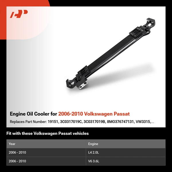 Engine Oil Cooler for 2006-2010 Volkswagen Passat