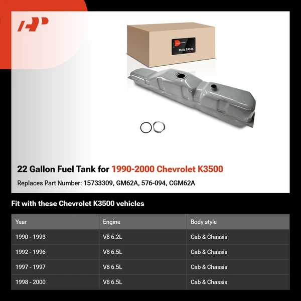 22 Gallon Fuel Tank for 1990-2000 Chevrolet K3500