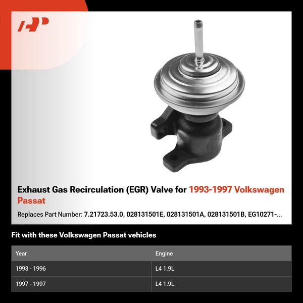 Exhaust Gas Recirculation (EGR) Valve for 1993-1997 Volkswagen Passat