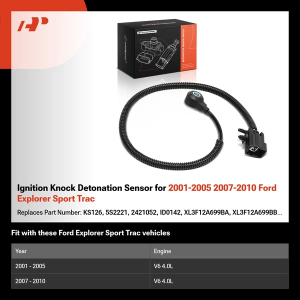Ignition Knock Detonation Sensor for 2001-2005 2007-2010 Ford Explorer Sport Trac