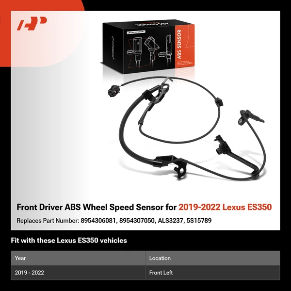 Front Driver ABS Wheel Speed Sensor for 2019-2022 Lexus ES350
