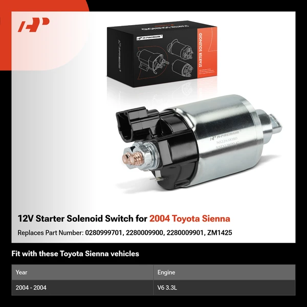 12V Starter Solenoid Switch for 2004 Toyota Sienna