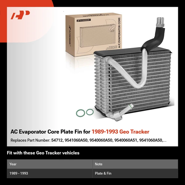 AC Evaporator Core Plate Fin for 1989-1993 Geo Tracker