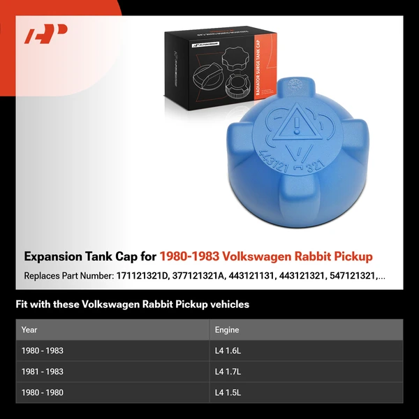 Expansion Tank Cap for 1980-1983 Volkswagen Rabbit Pickup