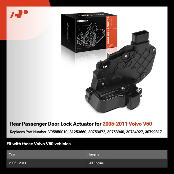 Rear Passenger Door Lock Actuator for 2005-2011 Volvo V50