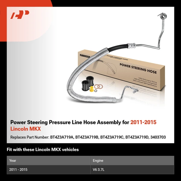 Power Steering Pressure Line Hose Assembly for 2011-2015 Lincoln MKX