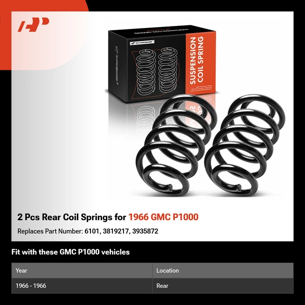 2 Pcs Rear Coil Springs for 1966 GMC P1000