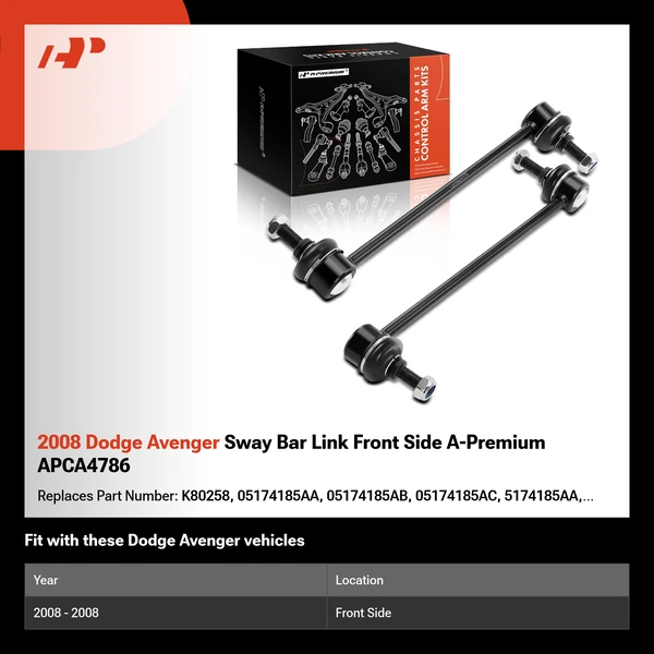 2008 Dodge Avenger Sway Bar Link Front Side A-Premium APCA4786