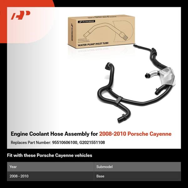 Engine Coolant Hose Assembly for 2008-2010 Porsche Cayenne