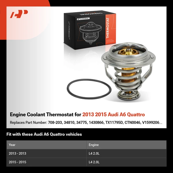Engine Coolant Thermostat for 2013 2015 Audi A6 Quattro