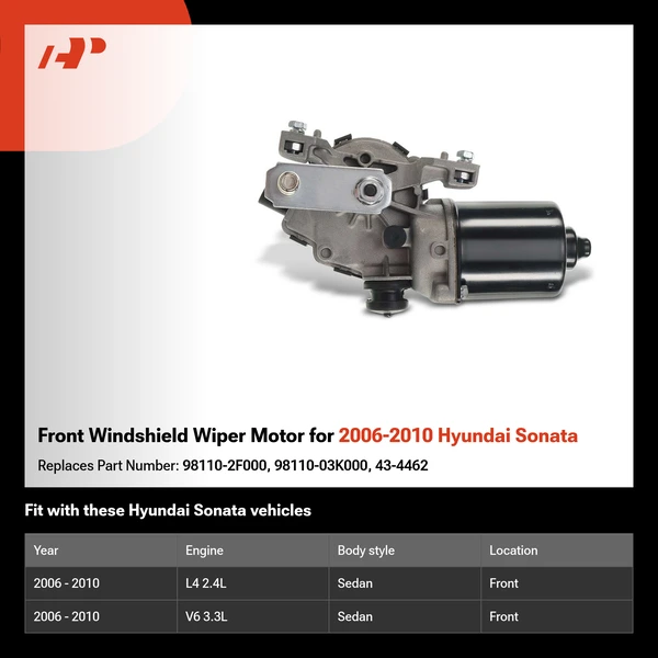 Front Windshield Wiper Motor for 2006-2010 Hyundai Sonata