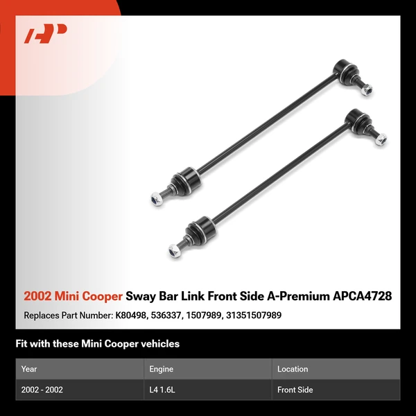 2002 Mini Cooper Sway Bar Link Front Side A-Premium APCA4728