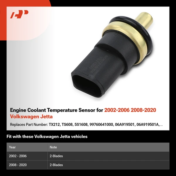 Engine Coolant Temperature Sensor for 2002-2006 2008-2020 Volkswagen Jetta
