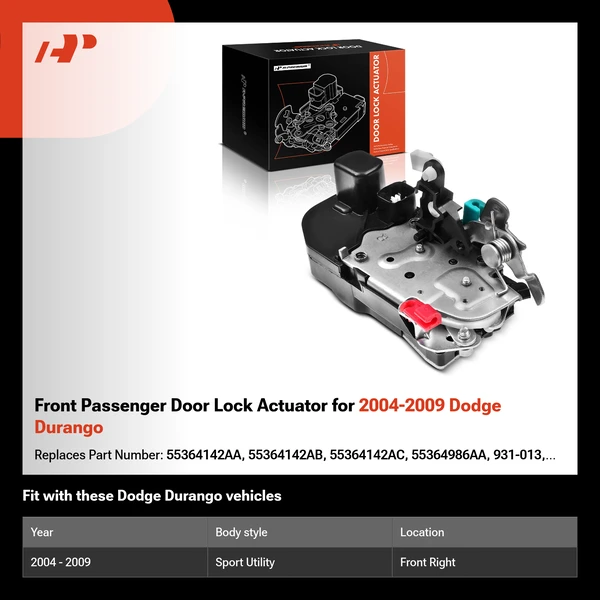 Front Passenger Door Lock Actuator for 2004-2009 Dodge Durango