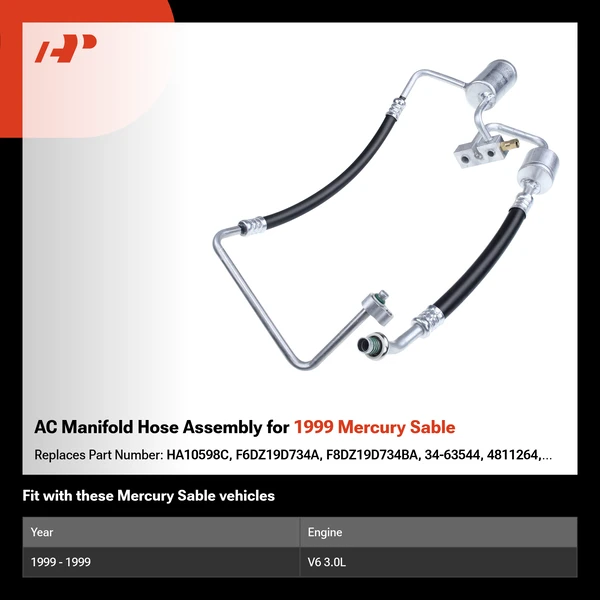 AC Manifold Hose Assembly for 1999 Mercury Sable