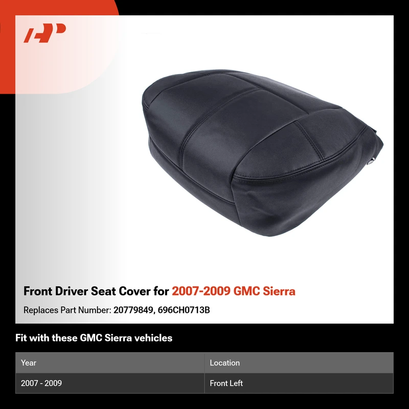 Front Driver Seat Cover for 2007-2009 GMC Sierra