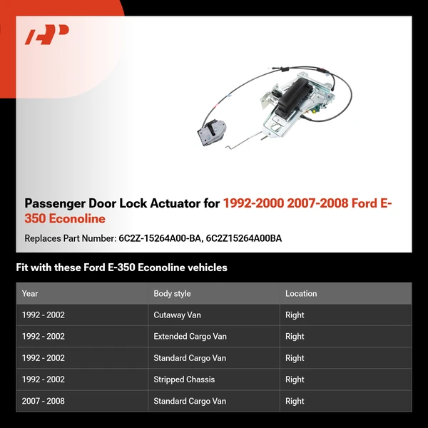 Passenger Door Lock Actuator for 1992-2000 2007-2008 Ford E-350 Econoline