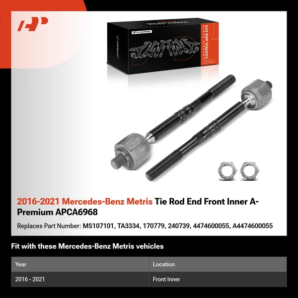 2016-2021 Mercedes-Benz Metris Tie Rod End Front Inner A-Premium APCA6968