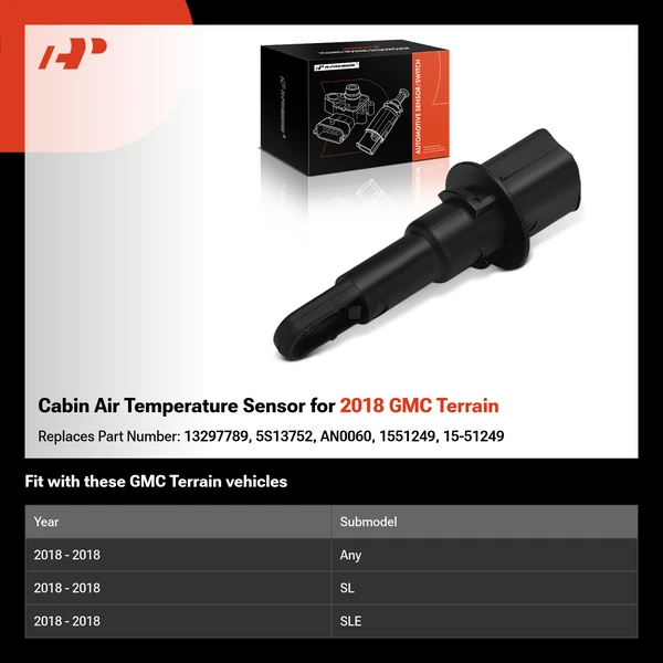 Cabin Air Temperature Sensor for 2018 GMC Terrain