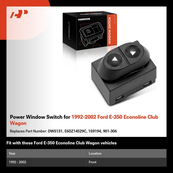 Power Window Switch for 1992-2002 Ford E-350 Econoline Club Wagon