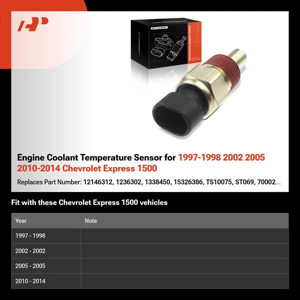 Engine Coolant Temperature Sensor for 1997-1998 2002 2005 2010-2014 Chevrolet Express 1500