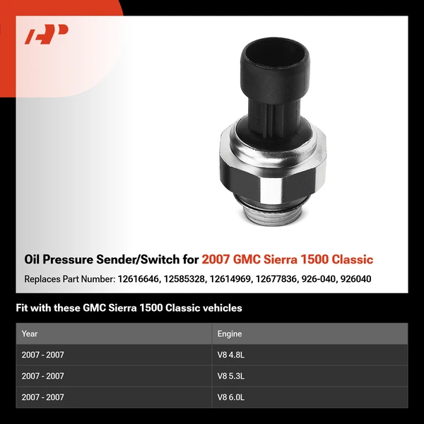 Oil Pressure Sender/Switch for 2007 GMC Sierra 1500 Classic