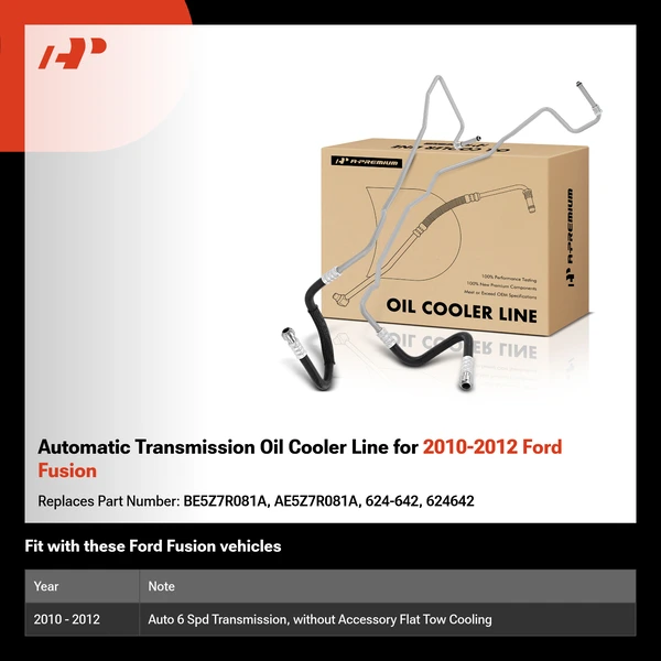 Automatic Transmission Oil Cooler Line for 2010-2012 Ford Fusion