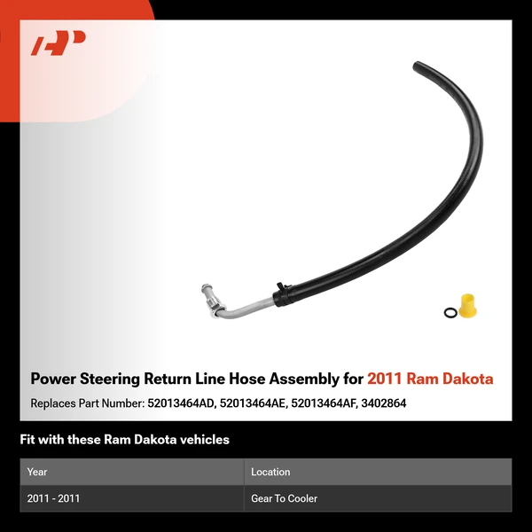 Power Steering Return Line Hose Assembly for 2011 Ram Dakota