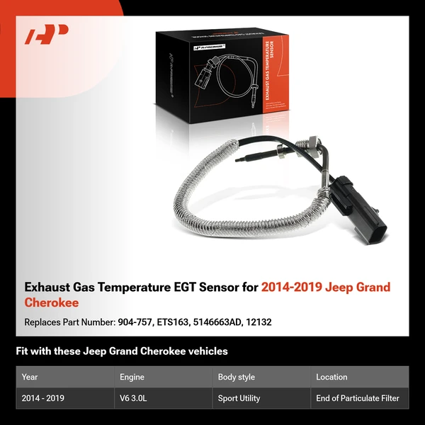 Exhaust Gas Temperature EGT Sensor for 2014-2019 Jeep Grand Cherokee