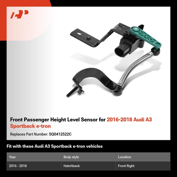 Front Passenger Height Level Sensor for 2016-2018 Audi A3 Sportback e-tron