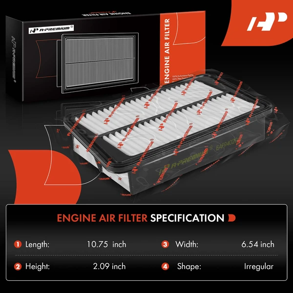 Engine Air Filter with Rigid Panel for Jeep Liberty 2002-2005 Wrangler L4 2.4L