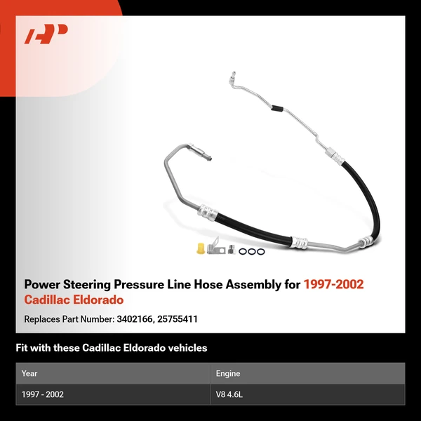Power Steering Pressure Line Hose Assembly for 1997-2002 Cadillac Eldorado
