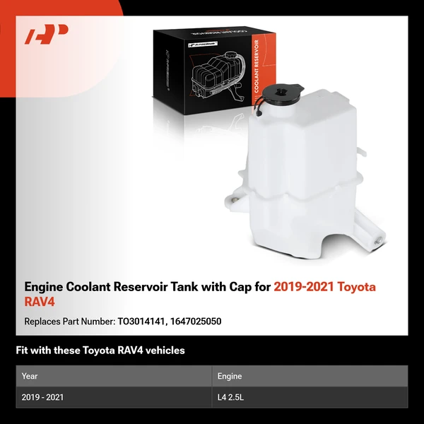 Engine Coolant Reservoir Tank with Cap for 2019-2021 Toyota RAV4