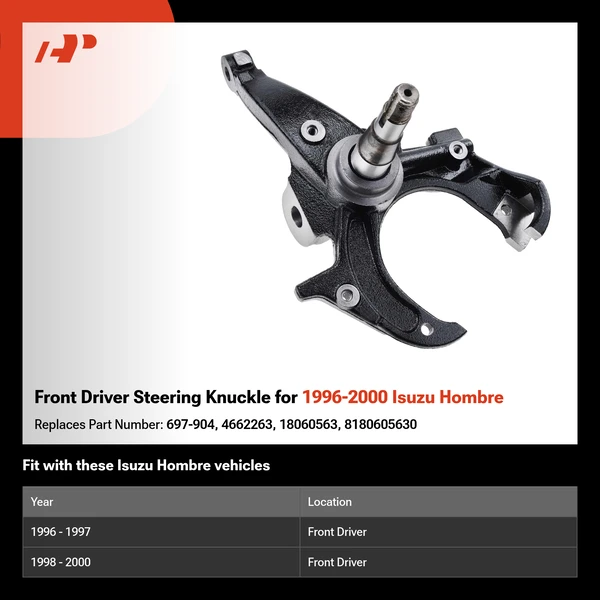 Front Driver Steering Knuckle for 1996-2000 Isuzu Hombre
