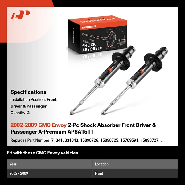 2002-2009 GMC Envoy 2-Pc Shock Absorber Front Driver & Passenger A-Premium APSA1511