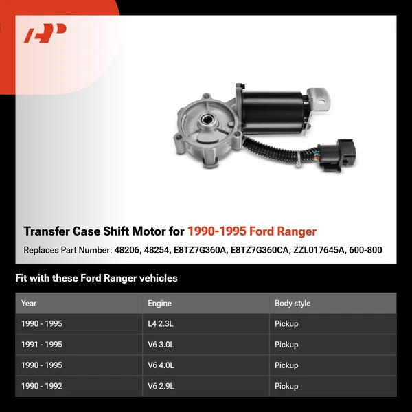 Transfer Case Shift Motor for 1990-1995 Ford Ranger